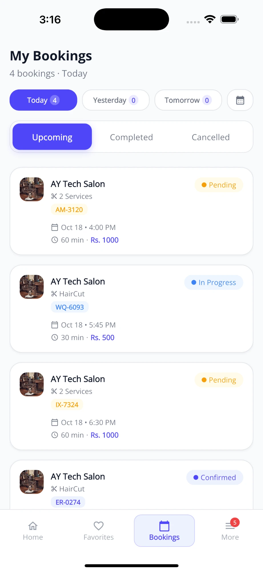 My Bookings